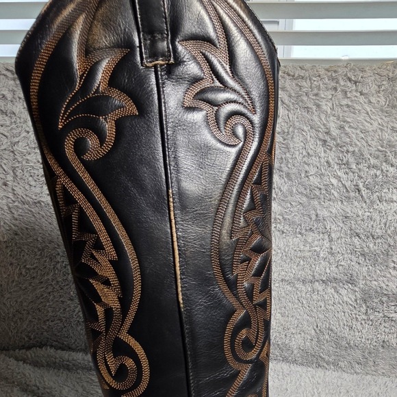 Steve Madden Lasso Western Tall Cowboy Boots Brown Distressed Leather 8.5 NEW - Picture 5 of 13